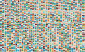 Fac7 serie 100x130 roodblauwwitgroen